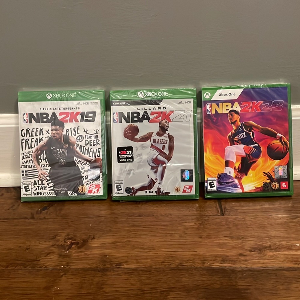 NEW! Sealed, never opened. NBA 2k 19, 21, and 23 for Xbox one